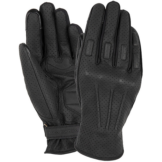 Motorcycle Gloves in Summer Leather CE Tucano Urbano 9990HU GRANT Black