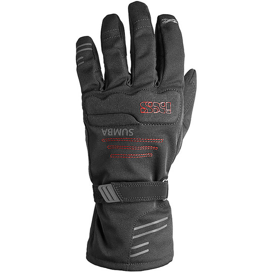 Motorcycle Gloves in Touring Fabric Mid Season Ixs Sumba Black