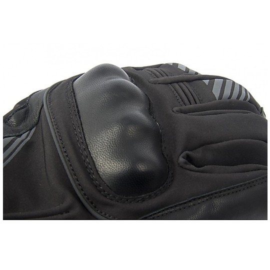 Motorcycle Gloves in Waterproof Leather and Fabric Certified Oj Atmosphere G203 BAND Black