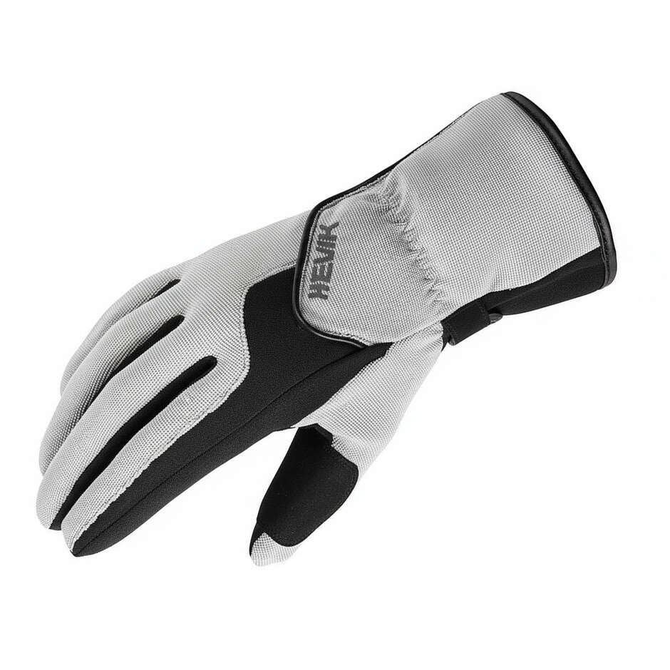 Motorcycle Gloves in Winter Fabric Hevik Overalp Ice Gray