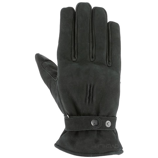 Motorcycle Gloves In Winter Suede Leather LONDON Overlap Black