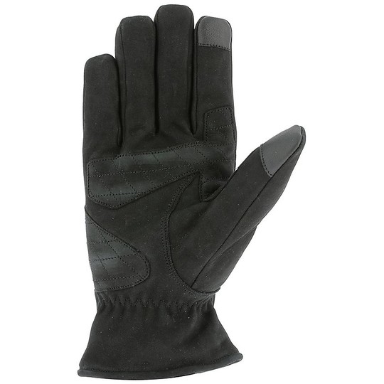 Motorcycle Gloves In Winter Suede Leather LONDON Overlap Black