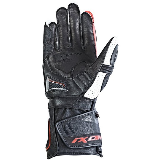 Motorcycle Gloves Ixon RS Racing Circuit Hp Leather Black / White / Red