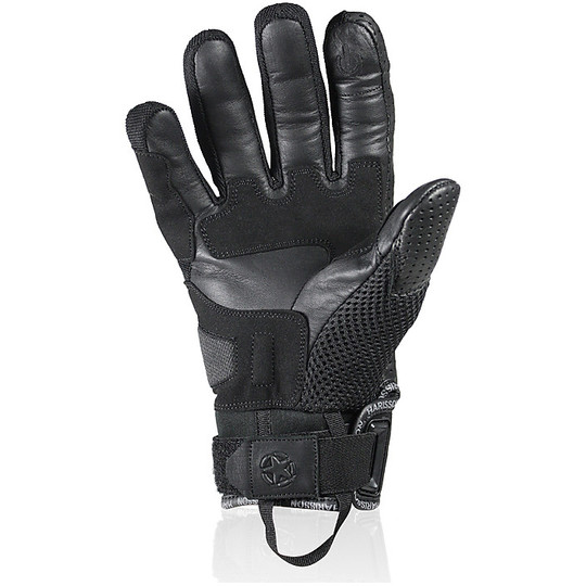 Motorcycle Gloves Leather and Fabric Summer Harisson Bel Air Blacks