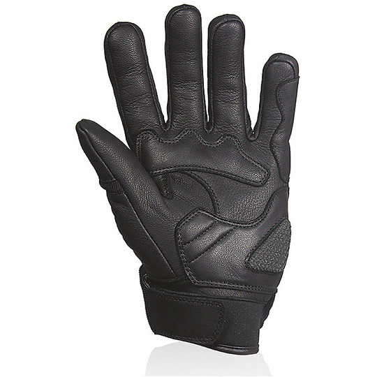 Motorcycle Gloves Leather and Fabric Summer Harisson Eden Blacks