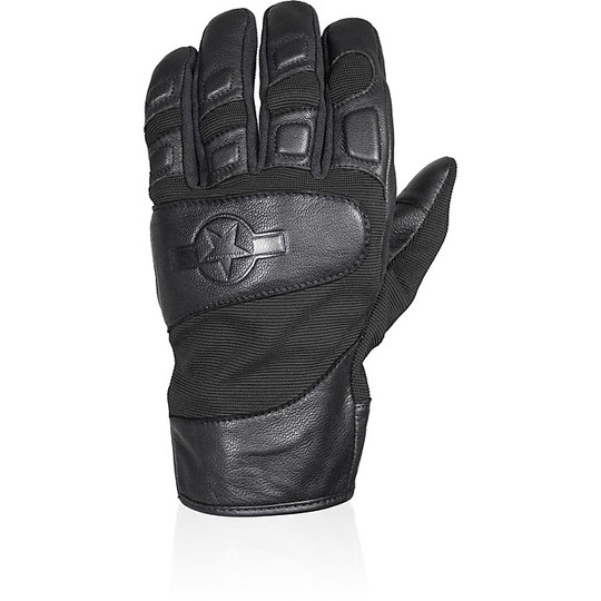 Motorcycle Gloves Leather and Fabric Summer Harisson Marshall Tissue Blacks