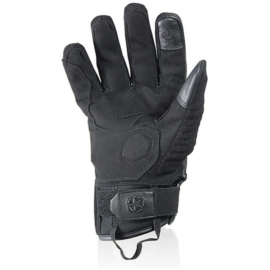 Motorcycle Gloves Leather and Fabric Summer Harisson Staton Black Gray