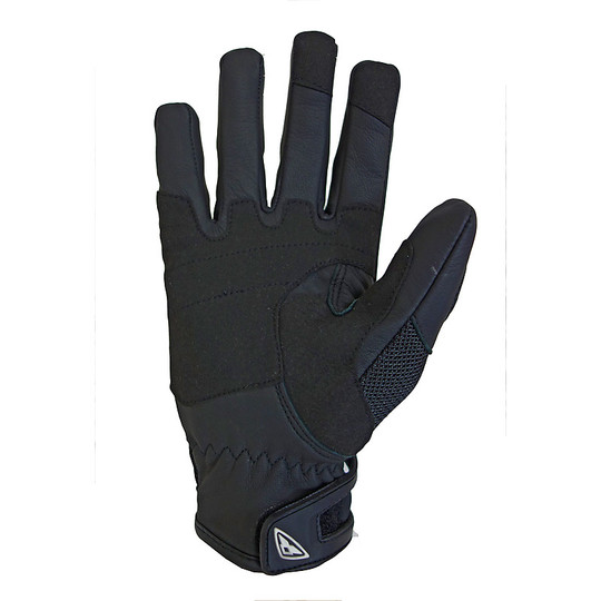 Motorcycle Gloves Leather and Fabric Summer Prexport ARROW Black