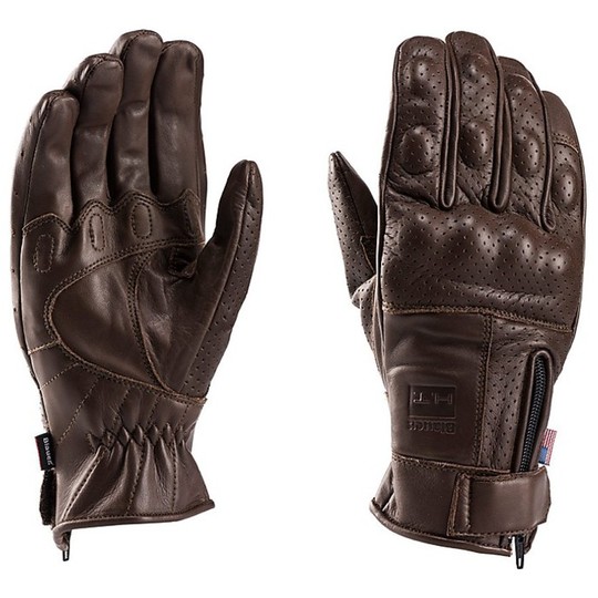 Motorcycle Gloves Leather Blauer Brown Combo