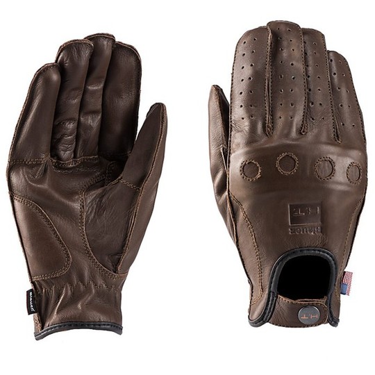 Motorcycle Gloves Leather Blauer Routine Brown