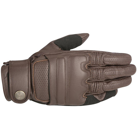 Motorcycle Gloves Leather By Oscar Robinson Alpinestars leather Brown