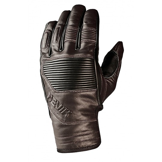 Motorcycle Gloves Leather Hevik Garage Brown