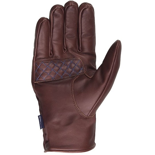 Motorcycle Gloves Leather Overlap Tracker Brown