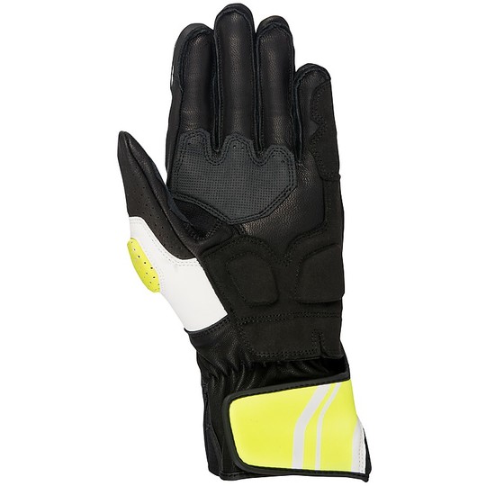Motorcycle Gloves Leather Racing Alpinestars SP-8 v2 Black Fluorescent Yellow