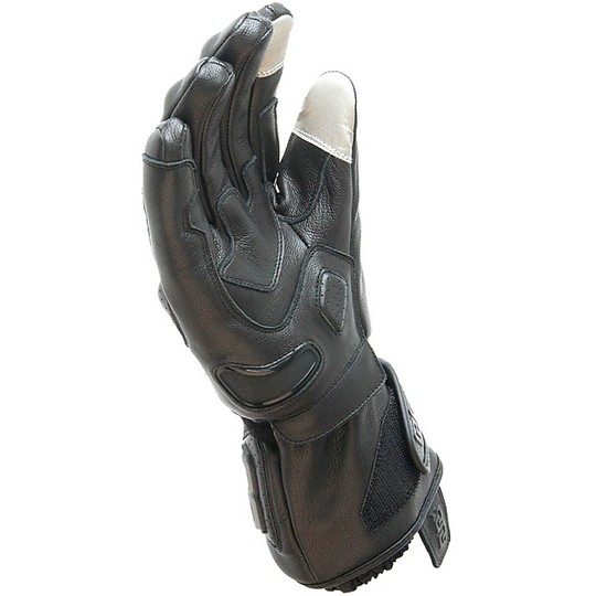 Motorcycle Gloves Leather Waterproof Touch OJ Space Black