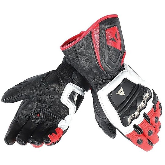 Motorcycle Gloves Racing Dainese 4 Stroke Long Red Black White