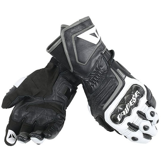Motorcycle Gloves Racing Dainese Carbon D1 Long Black White Anthracite