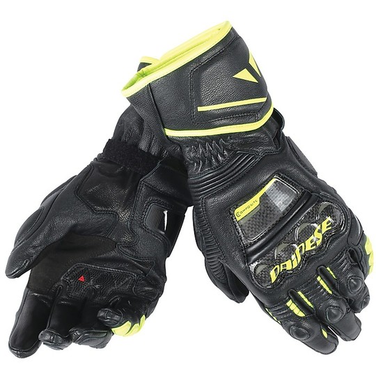 Motorcycle Gloves Racing Dainese Druid D1 Long Black Fluo Yellow