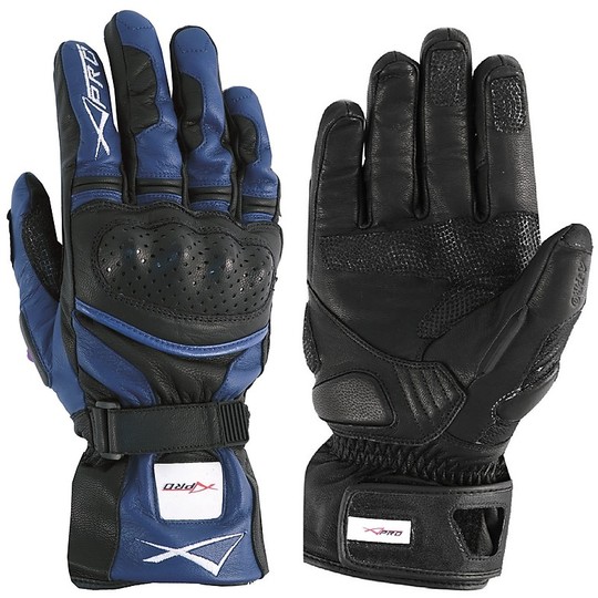 Motorcycle Gloves Racing Heat A-Pro Leather Full Grain Precision Blue