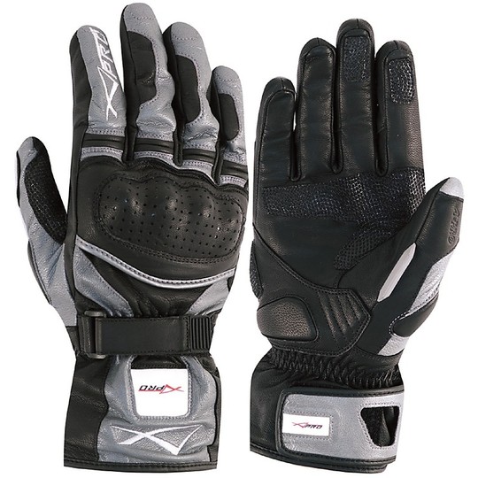 Motorcycle Gloves Racing Heat A-Pro Leather Full Grain Precision Silver