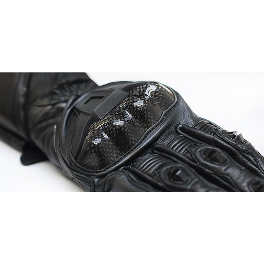 Motorcycle Gloves Racing Pro Future With Leather Protectors Carbon