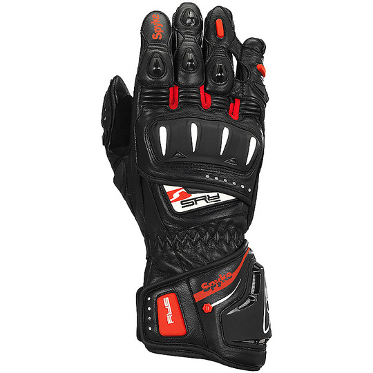 Motorcycle Gloves Racing Spyke Leather Racer RS ​​Black Black