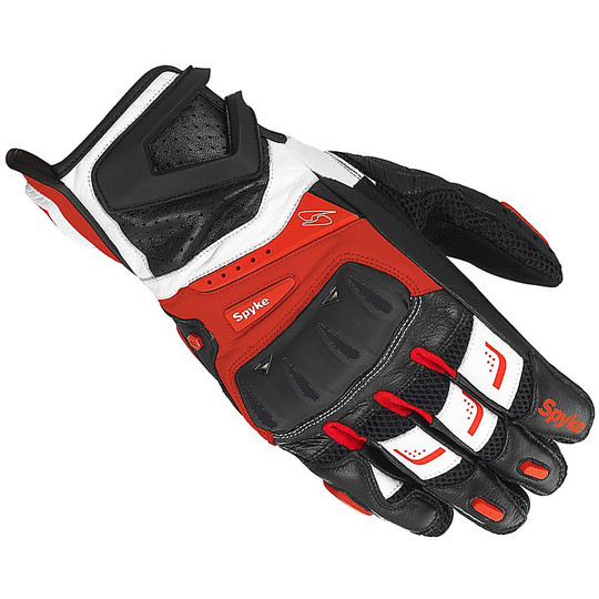 Motorcycle Gloves Racing Spyke Leather RR-41 Black Red