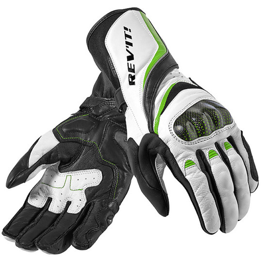Motorcycle Gloves Rev'it Xena Ladies Leather White Green With protections