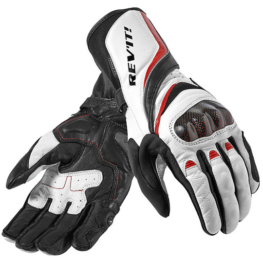 Motorcycle Gloves Rev'it Xena Ladies Leather With White Red protections