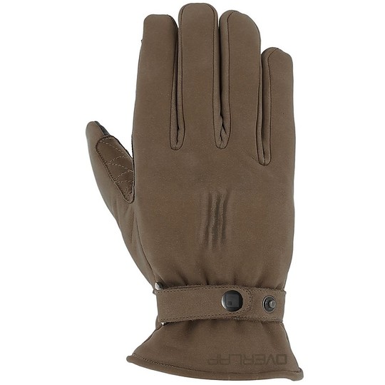 Motorcycle Gloves Suede Leather Winter Overlap LONDON Tobacco