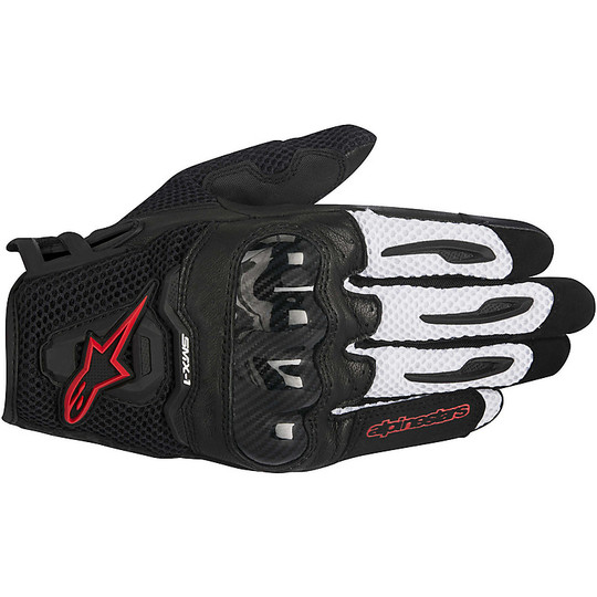 Motorcycle Gloves Summer Alpinestars Smx-1 Air Black White Red