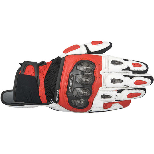Motorcycle Gloves Summer Alpinestars Sp-X Air Carbon Black Red White