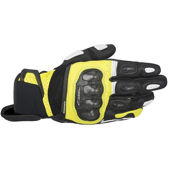 Motorcycle Gloves Summer Alpinestars Sp-X Air Carbon Black Yellow