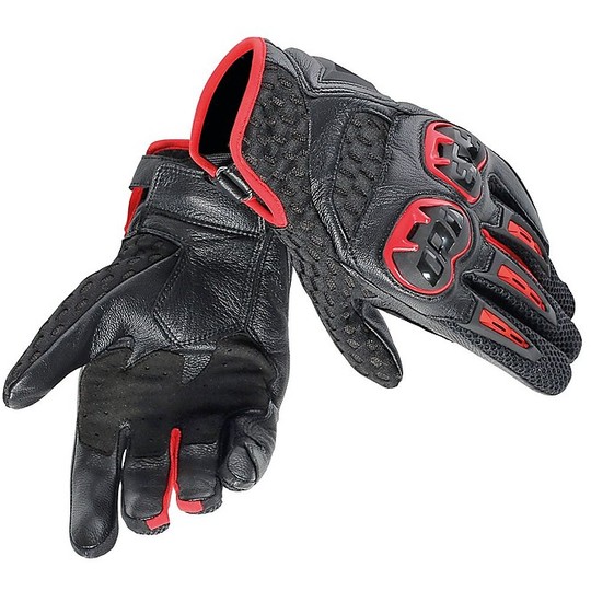 Motorcycle Gloves Summer Dainese Air Hero Lady Black Red Lava
