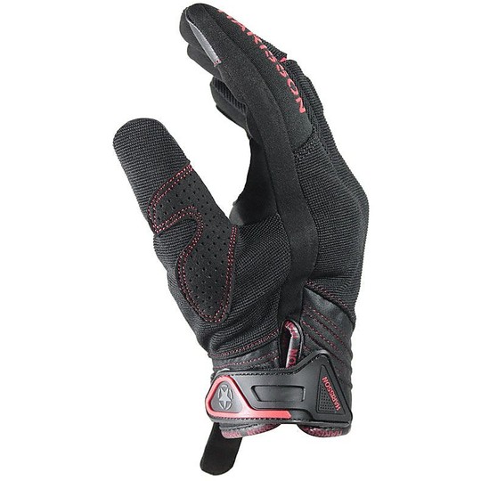 Motorcycle Gloves Summer Fabric Certified Harisson SPLASH EVO Black Red
