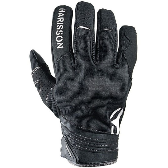 Motorcycle Gloves Summer Fabric Certified Harisson SPLASH EVO Black White