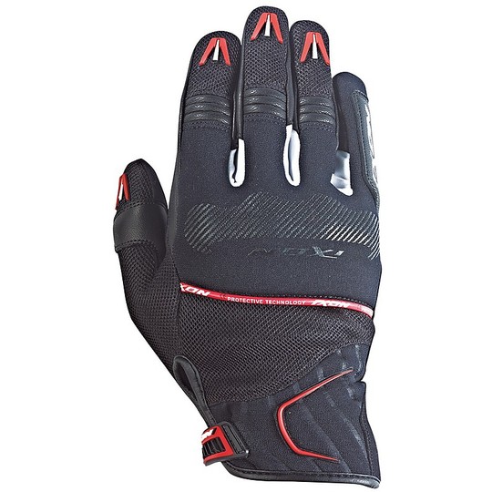 Motorcycle Gloves Summer Fabric Ixon Rs Lap Hp Black White Red