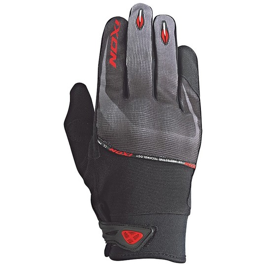 Motorcycle Gloves Summer Fabric Ixon Rs Lift Hp Black / Grey / Red