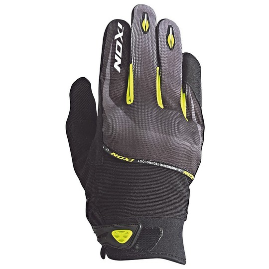Motorcycle Gloves Summer Fabric Ixon Rs Lift Hp Black / Grey / Yellow Vivo