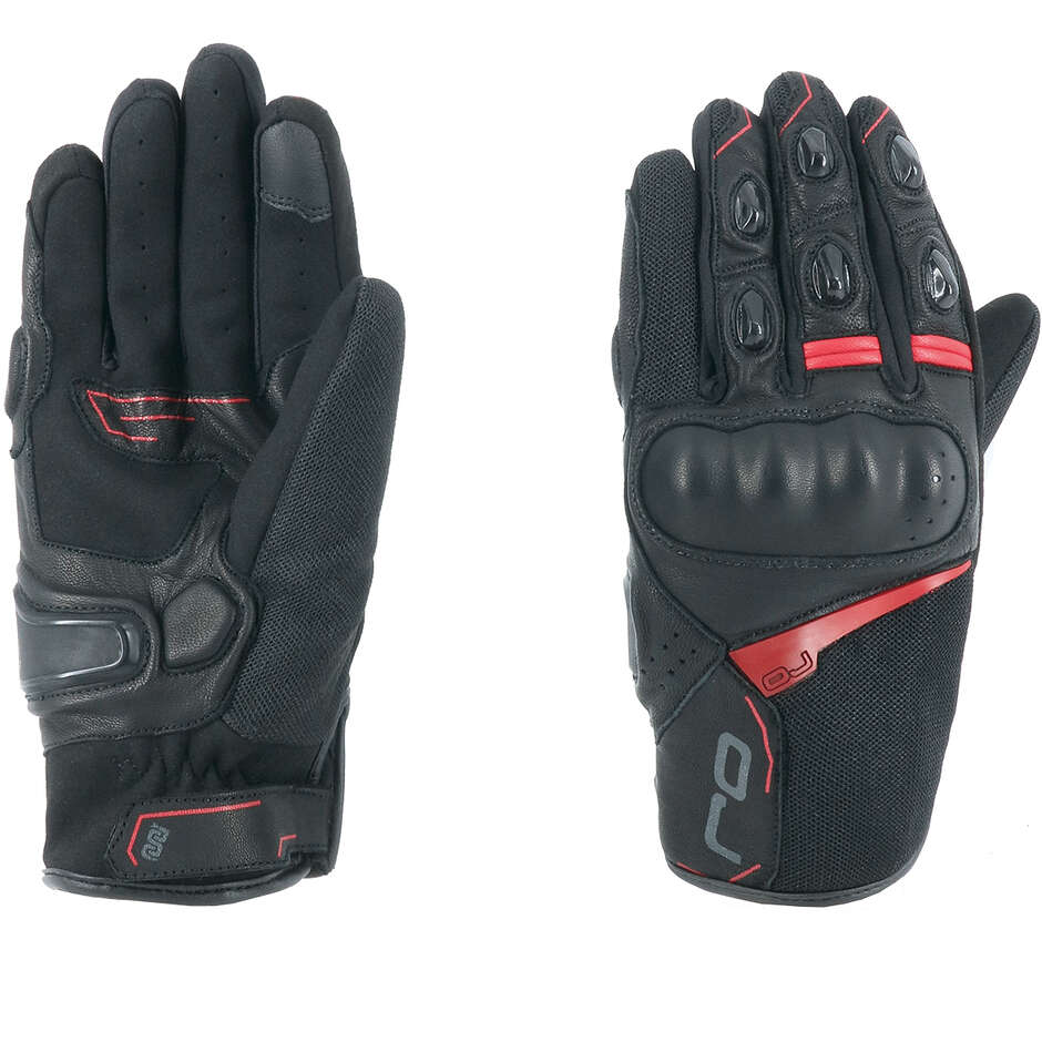 Motorcycle Gloves Summer Fabric OJ SENSE Black RED