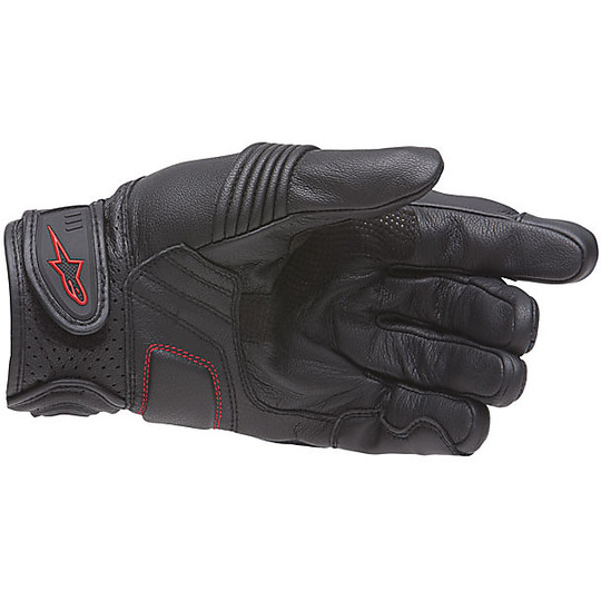 Motorcycle Gloves Summer Leather Aplinestars Celer Black Red