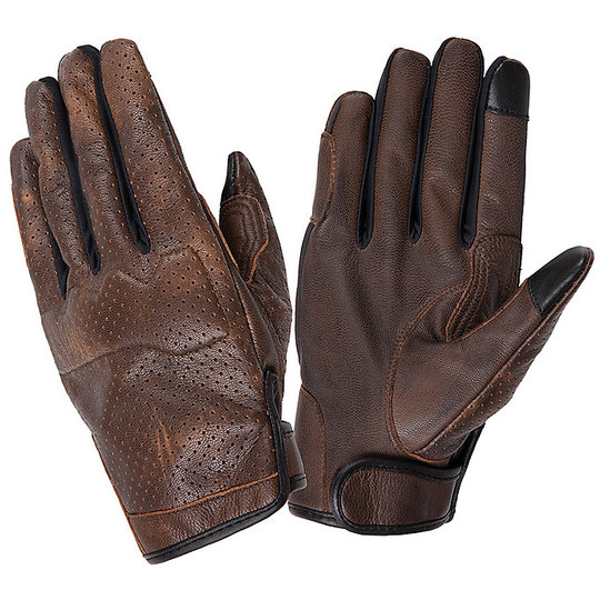 Motorcycle Gloves Summer Leather Tucano Urbano New Model Shorty Beige
