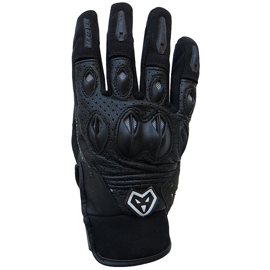 Motorcycle Gloves Summer Sports Hero 1007 BlackLeather and Fabric Protection With Blacks