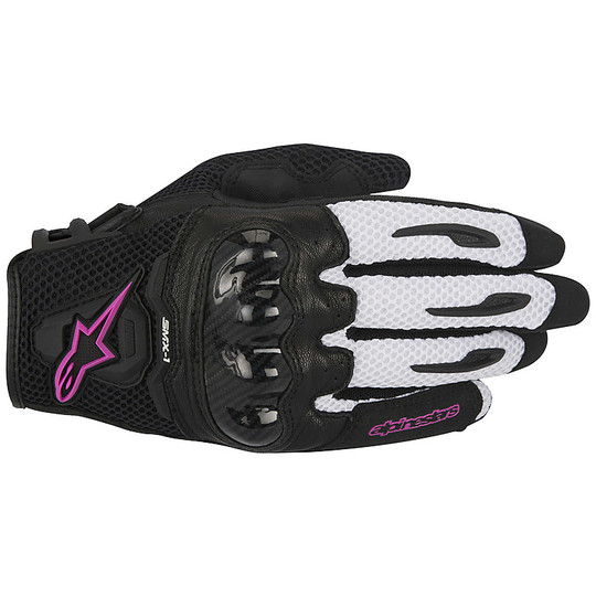Motorcycle Gloves Summer Woman Alpinestars Stella Smx-1 Air Black White Pink
