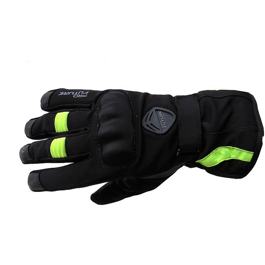 Motorcycle Gloves Technical Fabric ProFuture Speed ​​Winter Protection With Black Yellow
