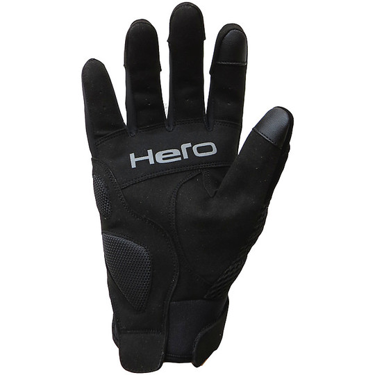 Motorcycle Gloves Technical Summer Hero Softshel Fabric With Black Caps