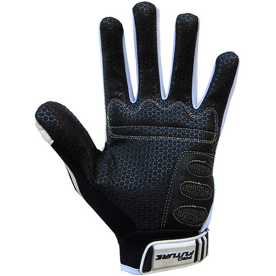 Motorcycle Gloves Technical Summer Pro Future With 5 Star Caps Black White