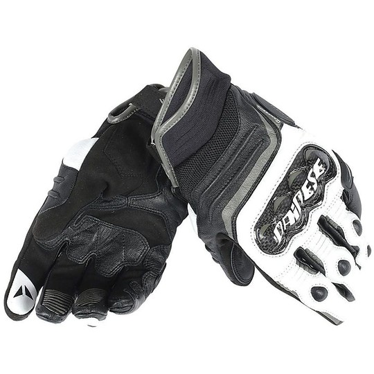 Motorcycle Gloves Technicians Dainese Carbon D1 Short Black White Anthracite