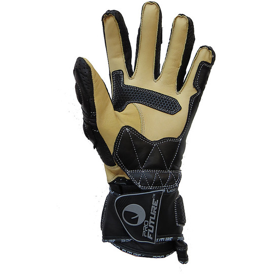 Motorcycle Gloves Technicians Future Racing Pro Leather With Protections Carbon Last Lap Black