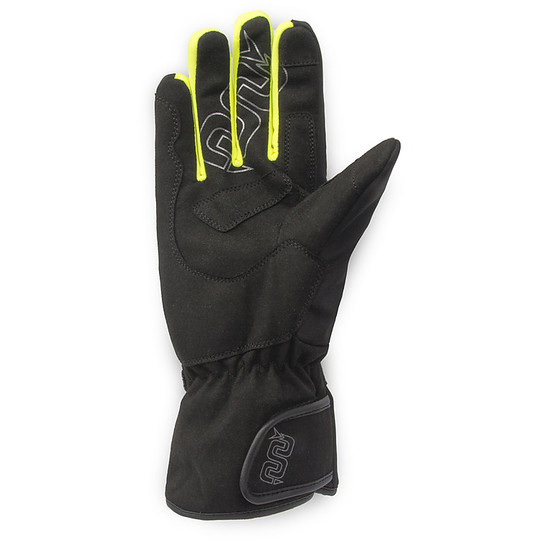 Motorcycle Gloves Waterproof Fabric Certified Oj Atmospheres G205 LEAD Black Yellow Fluo